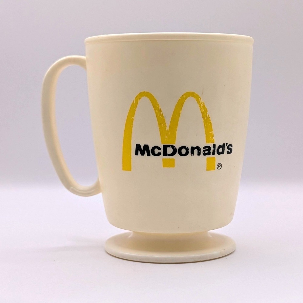 Vintage McDonalds Coffee Mug Whirley Industries Plastic Pedestal Cup USA Made